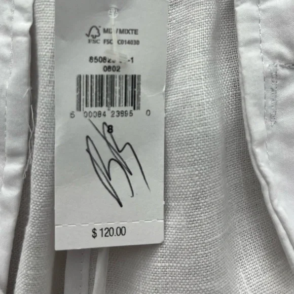 BANANA REPUBLIC White Linen Dress Pants Trousers Size 8 - Picture 6 of 10